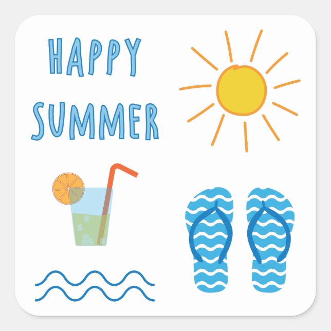 Happy Summer Sticker (Vorderseite)