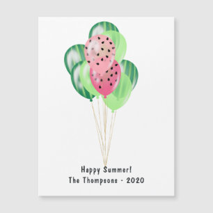 Happy Summer Watermelon Balloons Gruß Magnetkarte