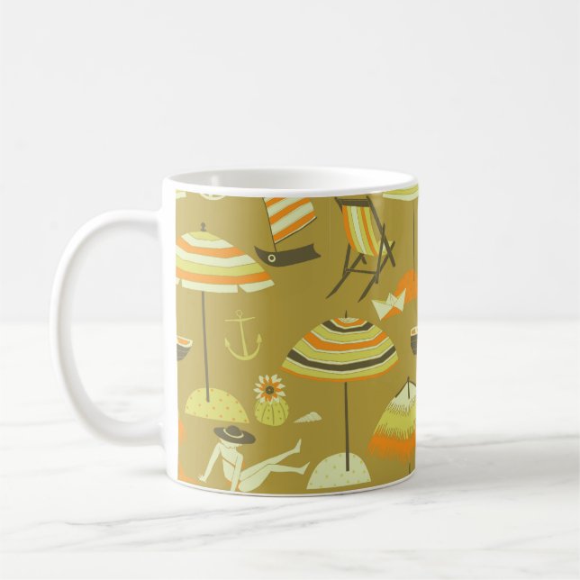 Happy Summertime Seamless Pattern Kaffeetasse (Links)