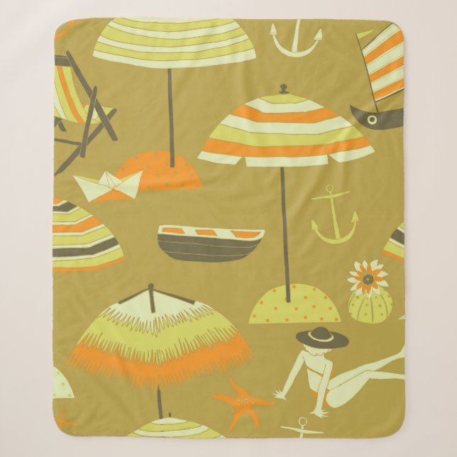 Happy Summertime Seamless Pattern Sherpadecke (Vorderseite)