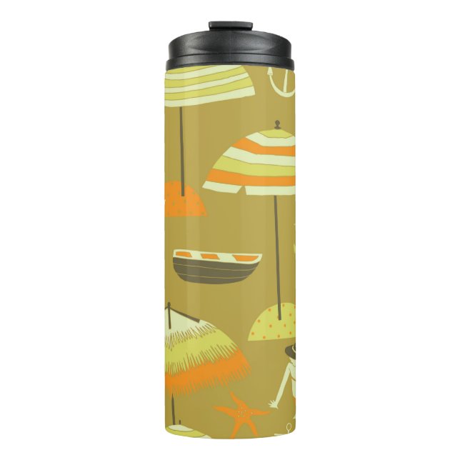 Happy Summertime Seamless Pattern Thermosbecher (Vorderseite)