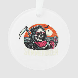 Happy Summerween Grim Sensenmann Watermelon Summer Ornament