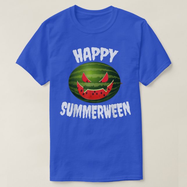 Happy Summerween Retro Watermelon Jack O Lantern  T-Shirt (Design vorne)
