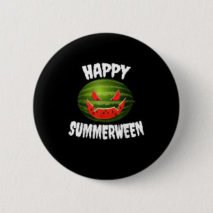 Happy Summerween Retro Watermelon Kürbislaterne Button