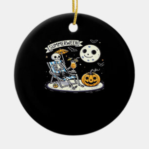 Happy Summerween Skeleton Drink SommerHalloween C Keramik Ornament