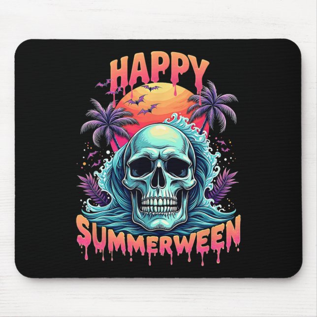 Happy Summerween Skeleton Summer Watermelon Jack-o Mousepad (Vorne)