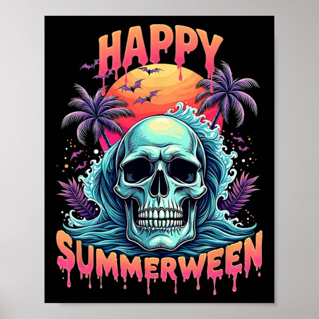 Happy Summerween Skeleton Summer Watermelon Jack-o Poster (Vorne)
