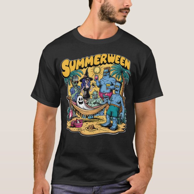 Happy Summerween Sommer Halloween Holiday Beach Vi T-Shirt (Vorderseite)