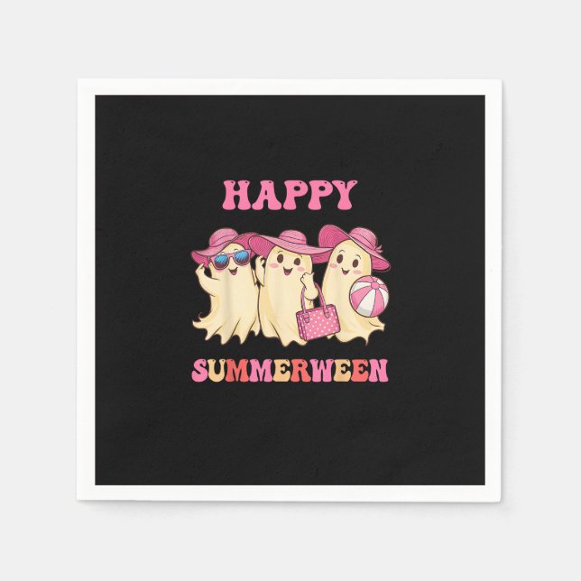Happy Summerween Sommer Halloween Kostüme Ghost L Serviette (Vorderseite)
