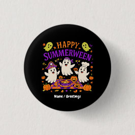Happy Summerween Spooky Summer Ghost Button