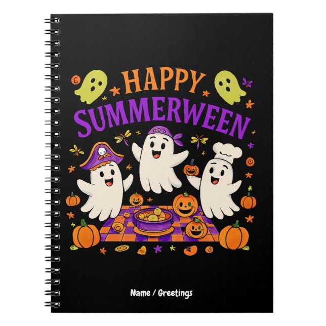 Happy Summerween Spooky Summer Ghost Notizblock (Vorderseite)