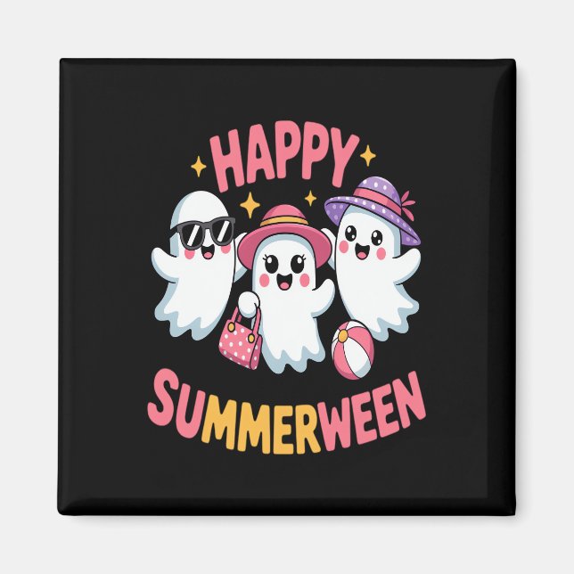 Happy Summerween Summer Halloween Funny Magnet (Vorne)