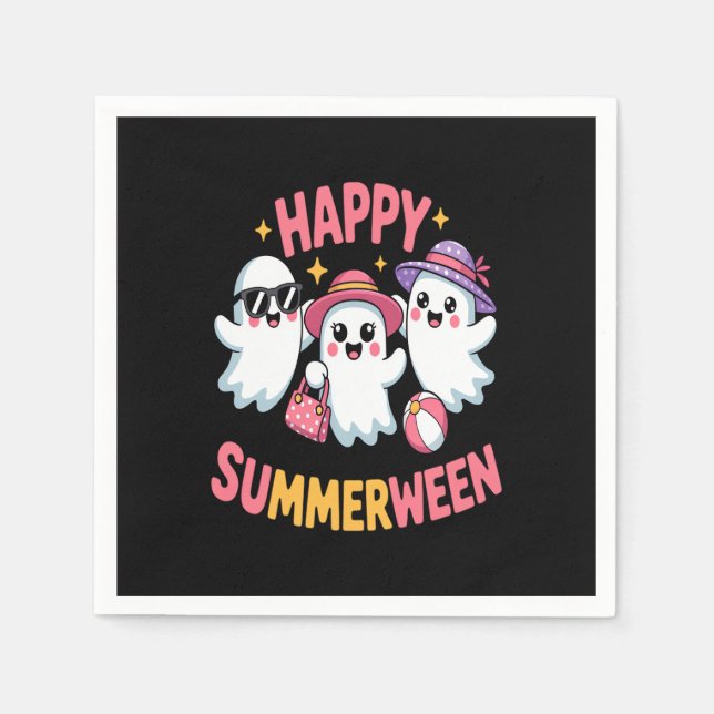Happy Summerween Summer Halloween Funny Serviette (Vorderseite)