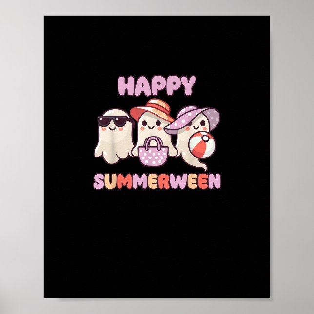 Happy Summerween Summer Halloween Ghost Poster (Vorne)
