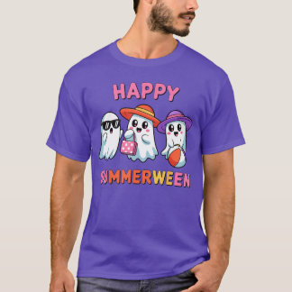Happy Summerween Summer Halloween Ghost Summerween T-Shirt