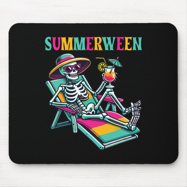 Happy Summerween Summer Halloween Skeleton Mousepad (Vorne)