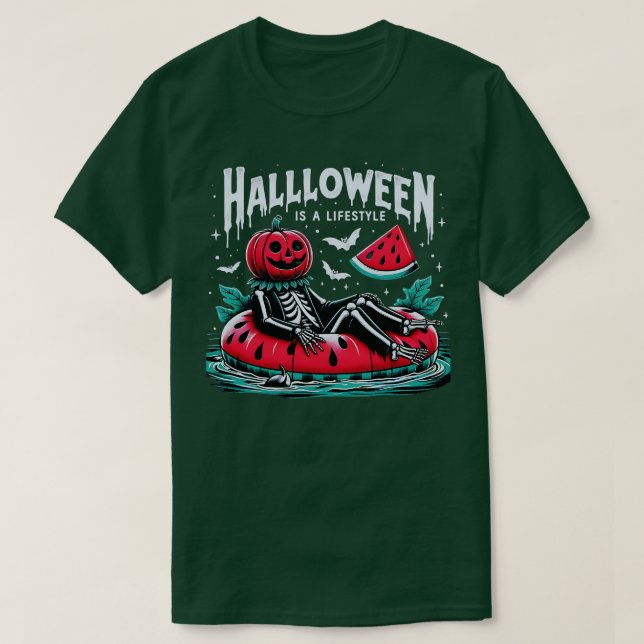 Happy Summerween Summer Watermelon Halloween ist e T-Shirt (Design vorne)
