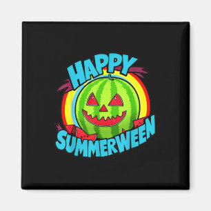 Happy Summerween Summer Watermelon Jack-o-lantern Magnet
