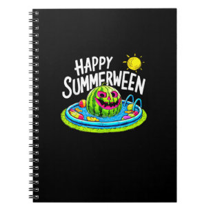 Happy Summerween Summer Watermelon Jack-O-Lantern Notizblock