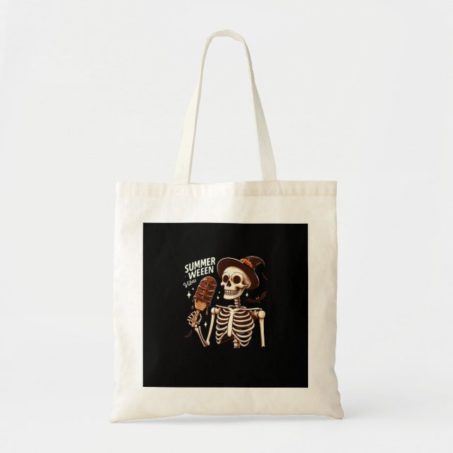 Happy Summerween Vibes Skeleton IceCream Summer Ha Tragetasche (Vorne)