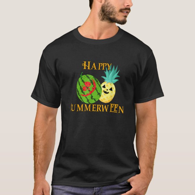 Happy Summerween Watermelon Sommer Ananas Hallo T-Shirt (Vorderseite)