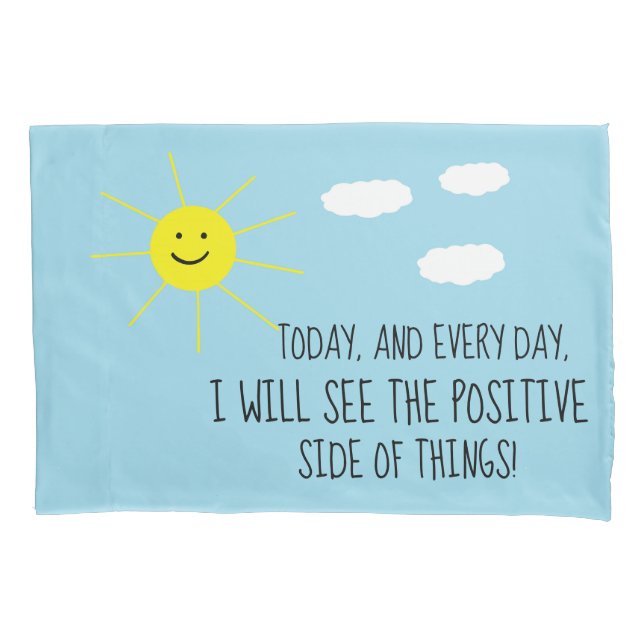 Happy Sun Blue Sky Positives Zitat Blue Sky Print Kissenbezug (Vorderseite)
