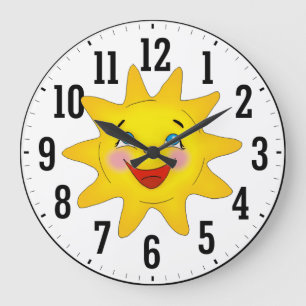 Happy Sun   Coole Geschenke Große Wanduhr