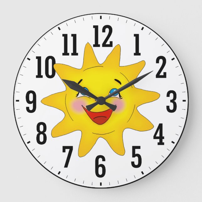 Happy Sun | Coole Geschenke Große Wanduhr (Vorderseite)