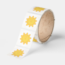 Happy Sun Design – Cute Smiling Sunshine  Runder Aufkleber