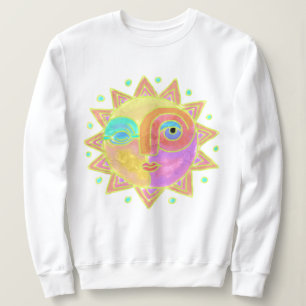 Happy Sun Face Abstrakte Kunst zu tragen Sweatshirt