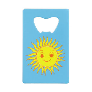 Happy Sun Face Zeichnend Geldbeutel Flaschenöffner