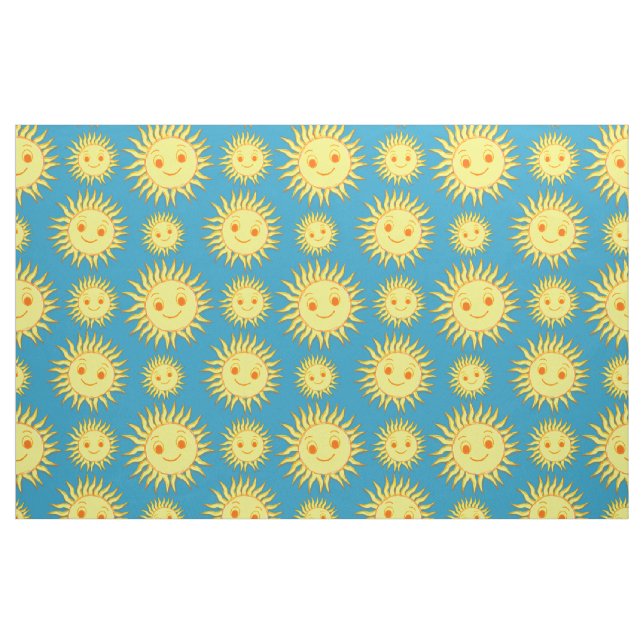 Happy Sun Face Zeichnend Stoff (Yard (91,4 cm))
