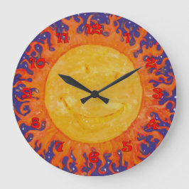 Happy Sun Große Wanduhr