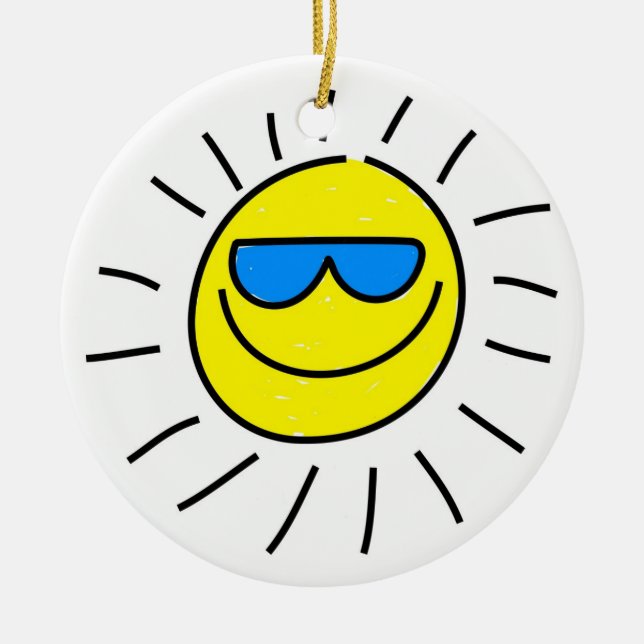 Happy Sun Keramikornament (Vorne)