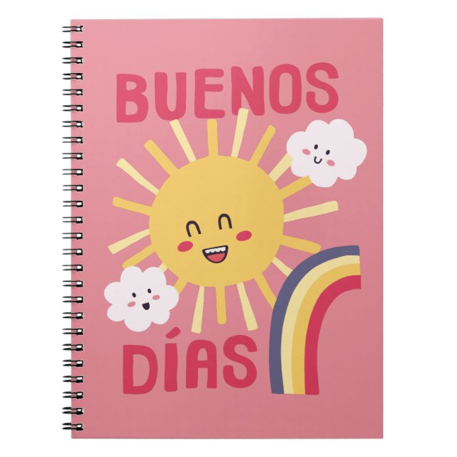 Happy Sun Kinderzimmer Art in Spanish Poster Notizblock (Vorderseite)