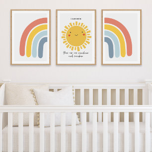 Happy Sun Rainbow Personalisiertes Kinderzimmer De Bilderwand Sets
