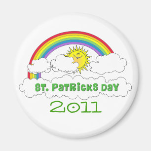 Happy Sun und Rainbow St. Patricks Day Magnet