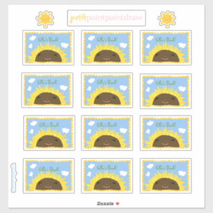 Happy Sunflower Buchzeichen Custom-Cut Vinyl Stick Aufkleber