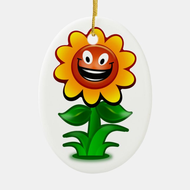 HAPPY SUNFLOWER KERAMIK ORNAMENT (Vorne)