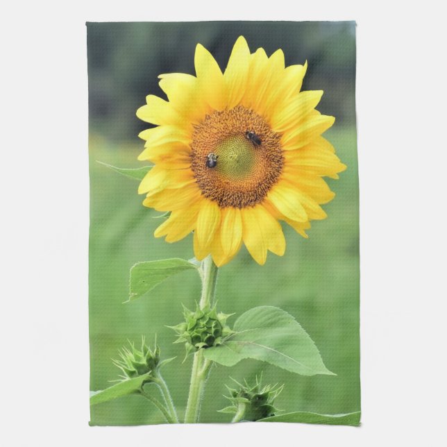 Happy Sunflower Kitchtuch Geschirrtuch (Vertikal)