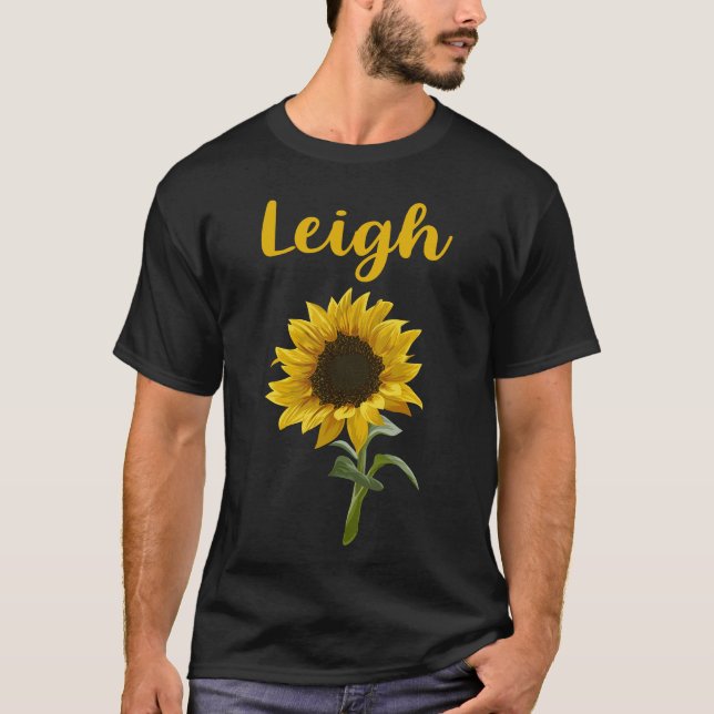 Happy Sunflower - Name Leigh T-Shirt (Vorderseite)