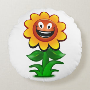 HAPPY SUNFLOWER RUNDES KISSEN