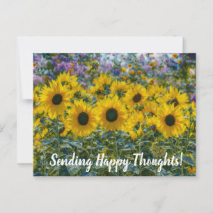 Happy Sunflowers Happy Thoughts Postcard Postkarte