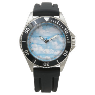 Happy Sunny Clouds Background Scenery Armbanduhr