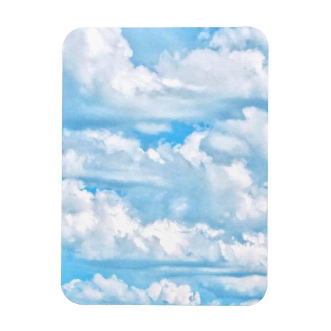 Happy Sunny Clouds Background Scenery Magnet (Vertikal)