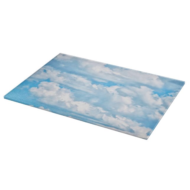 Happy Sunny Clouds Background Scenery Schneidebrett (Ecke)