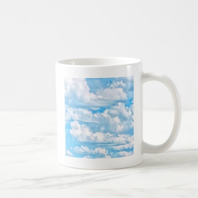 Happy Sunny Clouds Background Scenery Tasse (Rechts)