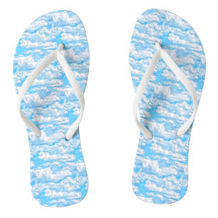 Happy Sunny Clouds Blauer Hintergrund Flip Flops