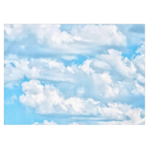 Happy Sunny Clouds Blauer Hintergrund Tischdecke