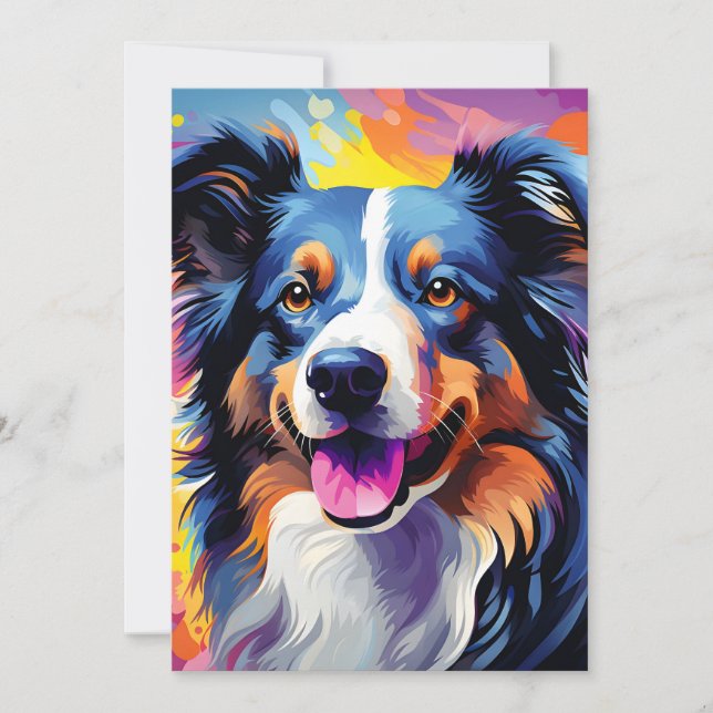 Happy Sunny Puppy Watercolor Ankündigung (Vorderseite)